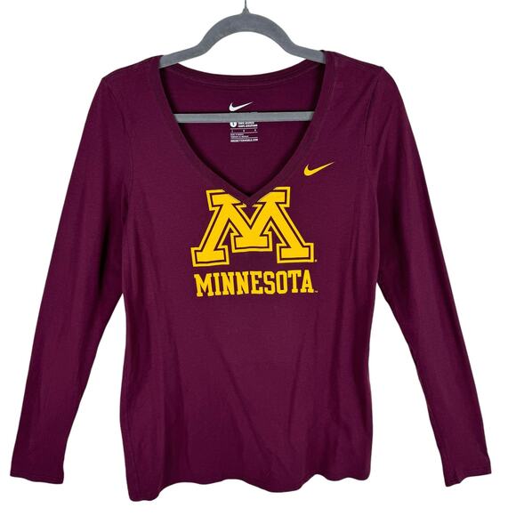 Nike Tops - Nike The Nike Tee Minnesota Golden Gophers Long Sleeve V-Neck T-Shirt Size L